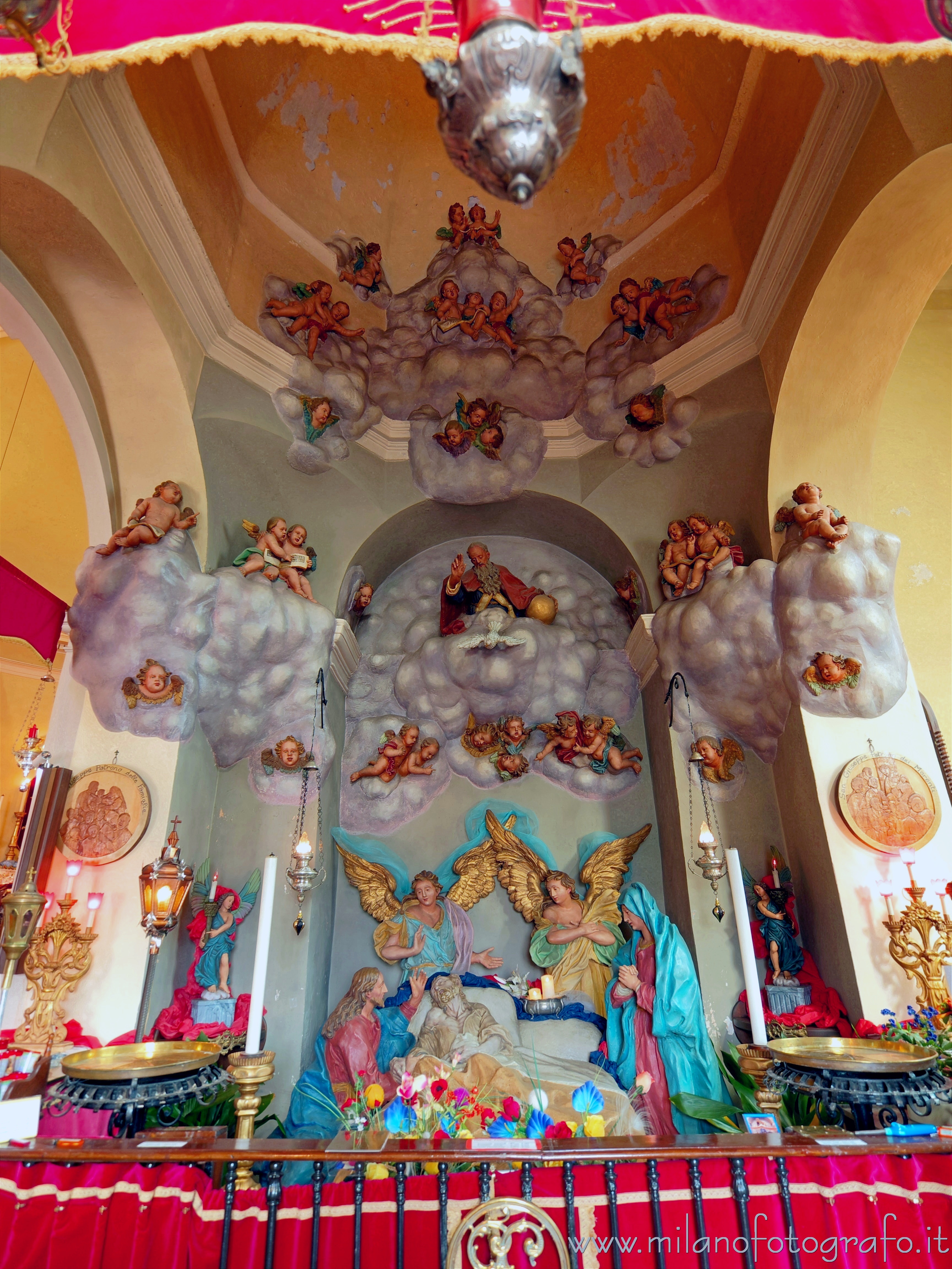 Biella (Italy) - Chapel with the representation of the death of St. Joseph in the church of St. Joseph